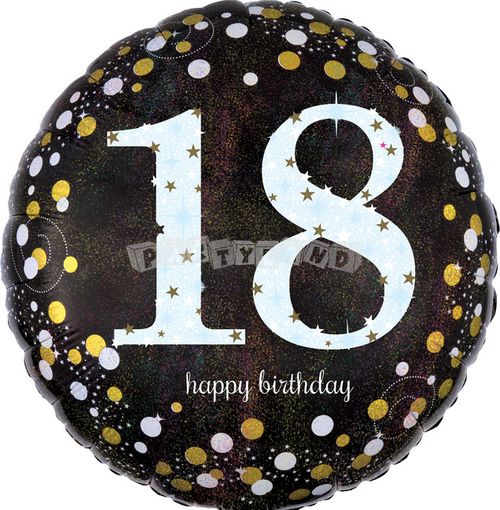 18. narodeniny zlatý 43 cm fóliový balón