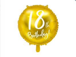18. narodeniny zlatý 45 cm fóliový balón