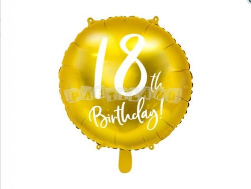 18. narodeniny zlatý 45 cm fóliový balón