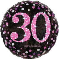 30. narodeniny ružový 43 cm fóliový balón