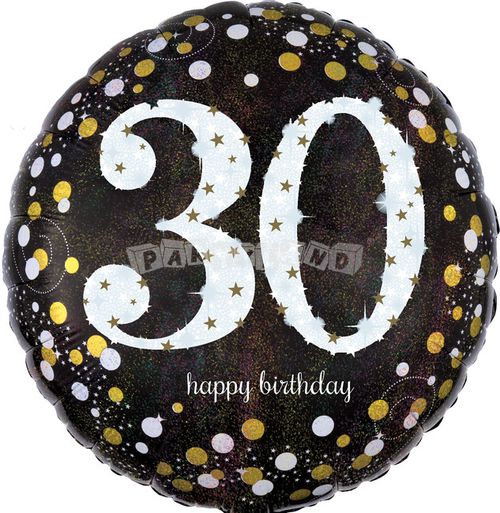 30. narodeniny zlatý 43 cm fóliový balón