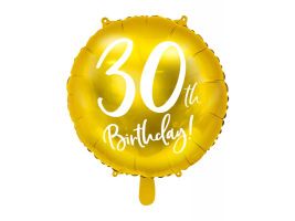 30. narodeniny zlatý 45 cm fóliový balón