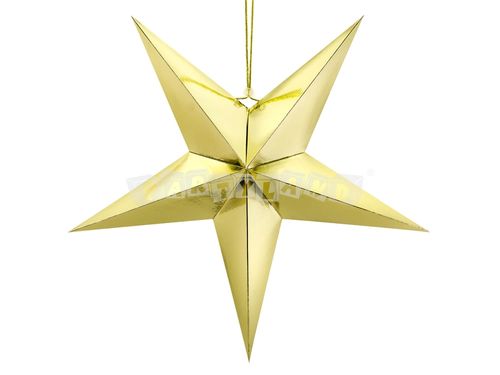 3D Hviezda zlatá 70 cm