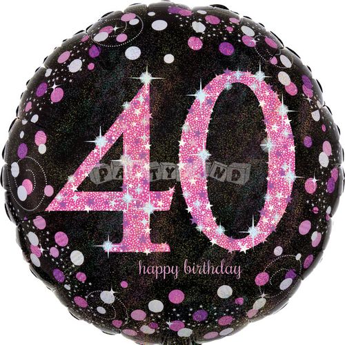 40. narodeniny ružový 43 cm fóliový balón