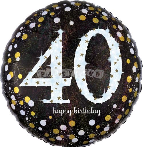 40. narodeniny zlatý 43 cm fóliový balón