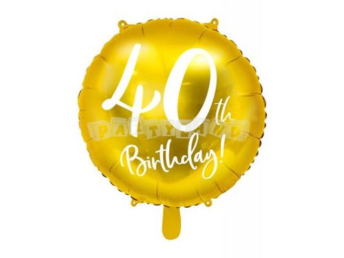 40. narodeniny zlatý 45 cm fóliový balón