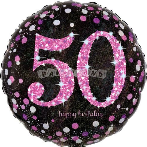 50. narodeniny ružový 43 cm fóliový balón