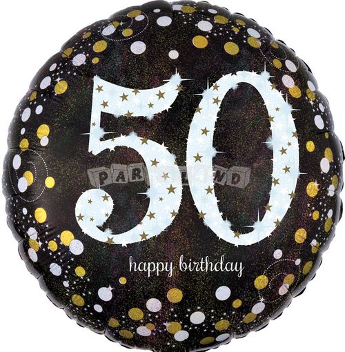 50. narodeniny zlatý 43 cm fóliový balón