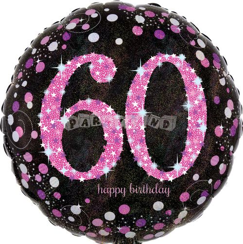 60. narodeniny ružový 43 cm fóliový balón