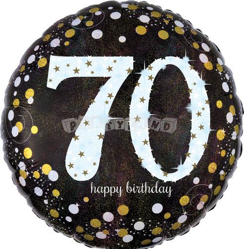 70. narodeniny zlatý 43 cm fóliový balón