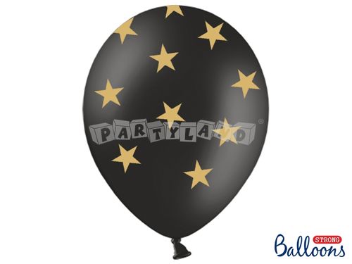 Balón 30 cm, hviezdy, pastelová čierna