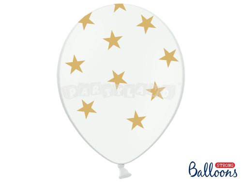 Balón biely so zlatými hviezdami