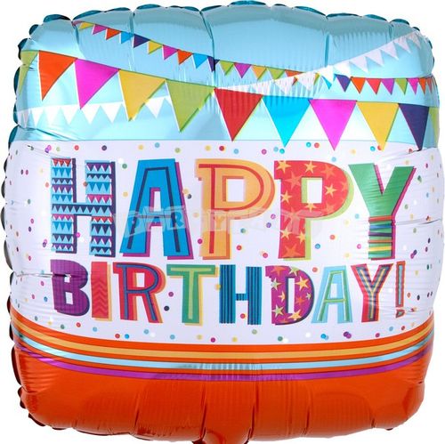 Balon Happy birthday party kocka 43 cm