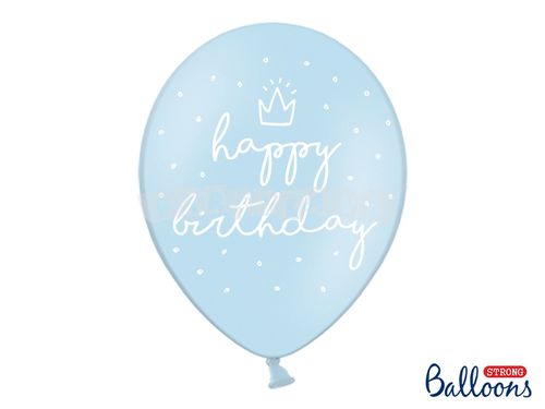 Balón modrý happy birthday