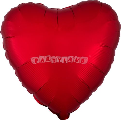 Saténový balón srdce červené 43cm