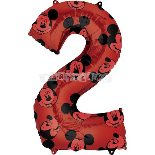 Balón v tvare čísla 2 - Mickey Mouse 66 cm