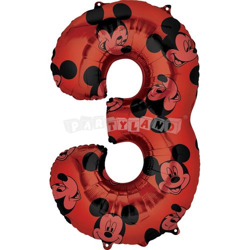 Balón v tvare čísla 3 - Mickey Mouse 66 cm