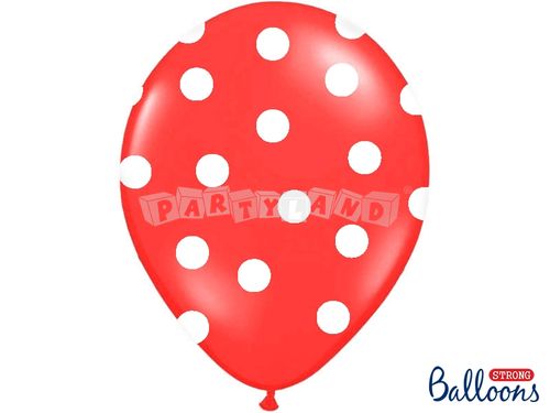 Bodkovaný balón červeno-biely