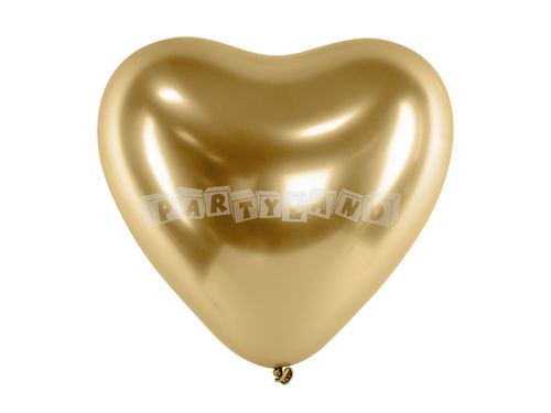 Chrómový balón srdce zlatý 30cm