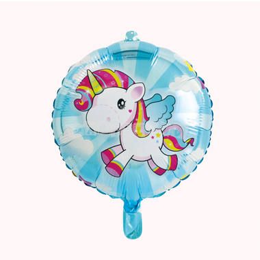 Fóliový balón Jednorožec modrý 45 cm