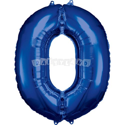 Balón v tvare čísla 0 - Modrý 86 cm, typ "R"