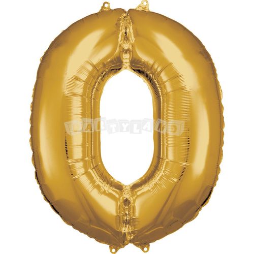 Balón v tvare čísla 0 - Zlatý 86 cm, typ "R"