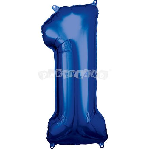 Balón v tvare čísla 1 - Modrý 86 cm, typ "R"