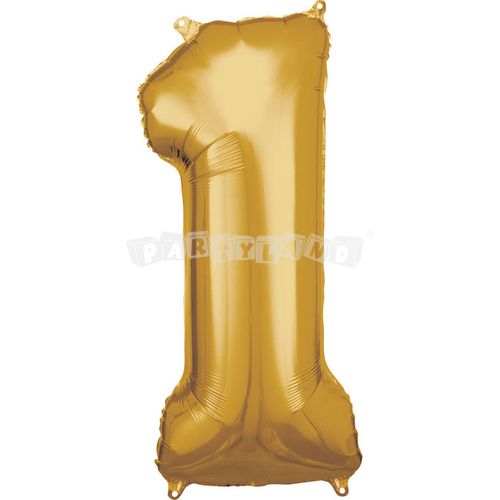 Balón v tvare čísla 1 - Zlatý 86 cm, typ "R"