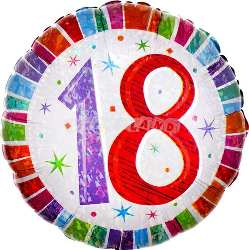 18. narodeniny 43 cm farebný fóliový balón