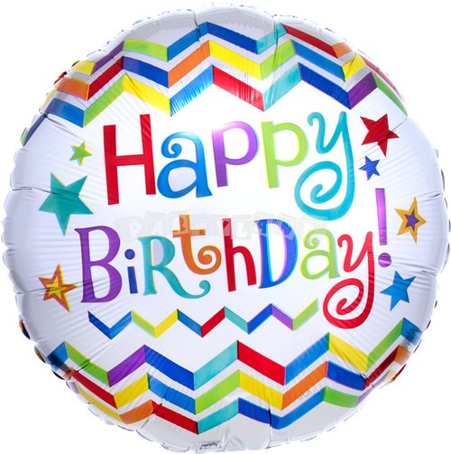 Balon Happy Birthday chevron 43 cm