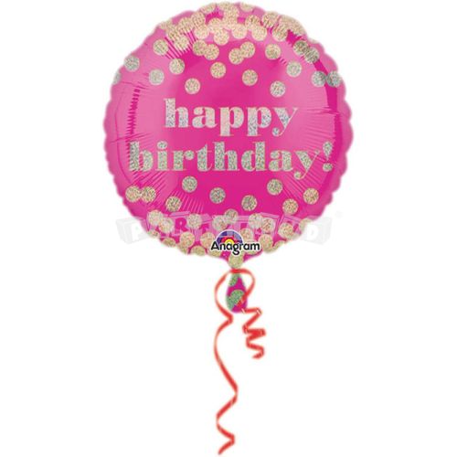 Fóliový balón Happy Birthday - Bodky