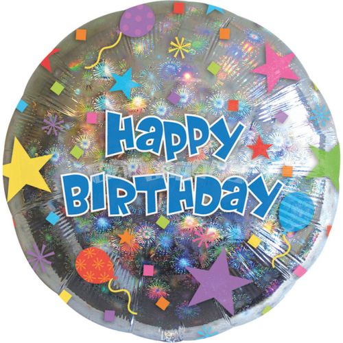 Fóliový balón Happy Birthday Confetti - 45 cm