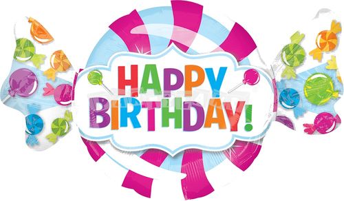 Happy Birthday cukríky 101 cm Fóliový balón