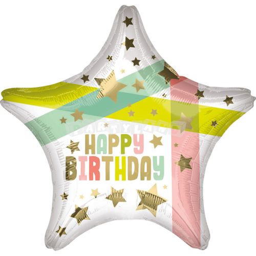 Fóliový balón Happy Birthday - Hviezda