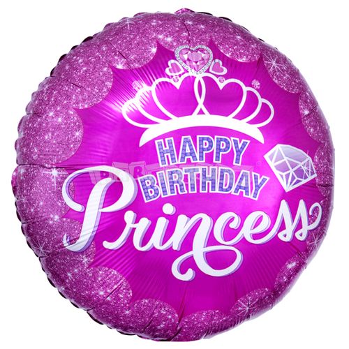 Fóliový balón Happy Birthday - Princezna