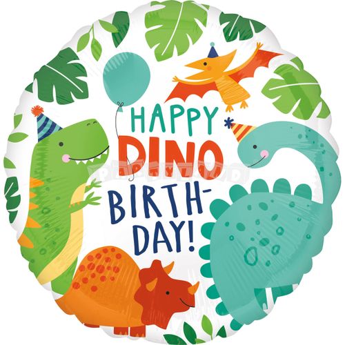 Fóliový balón Happy Dino Birthday, 43cm