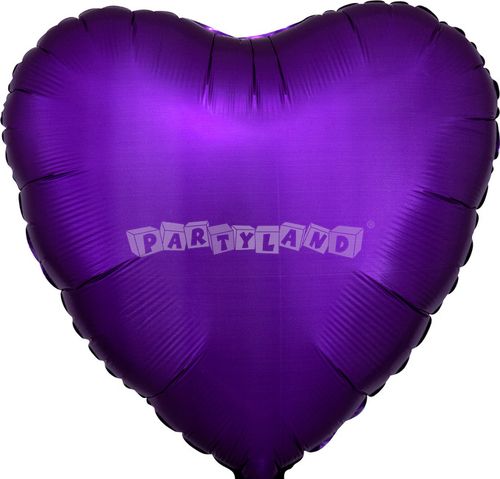 Saténový balón srdce fialové 43cm