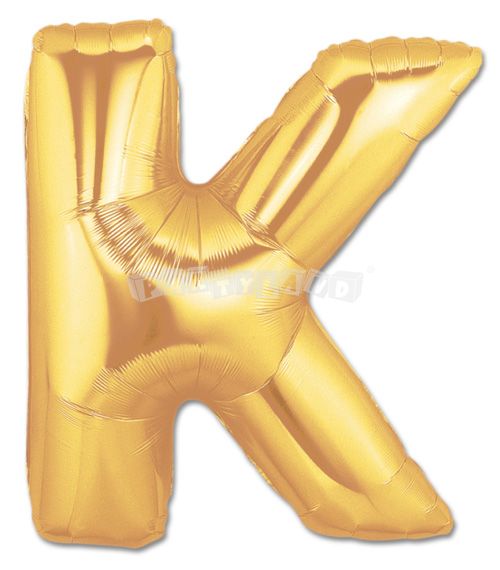 Fóliový balón pismeno K - Zlatý