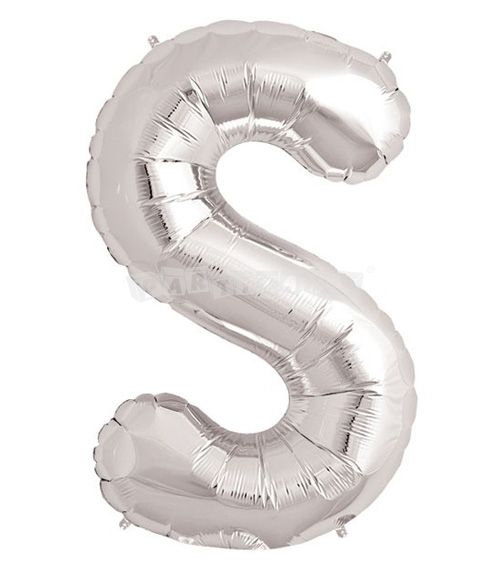 Fóliový balón pismeno S - Strieborný