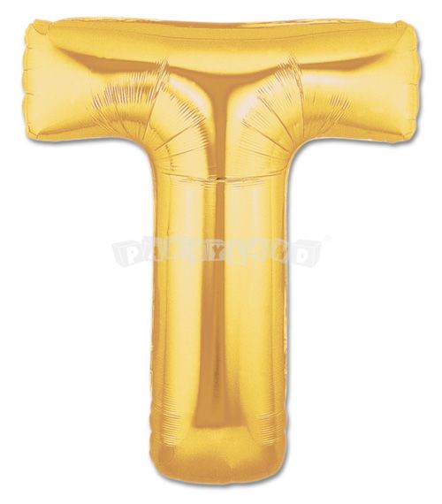 Fóliový balón pismeno T - Zlatý