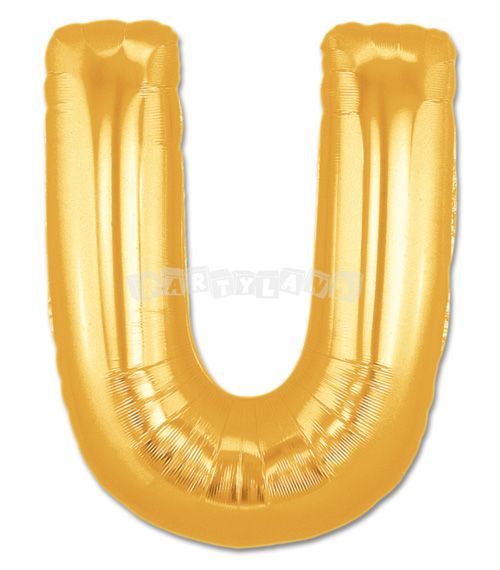 Fóliový balón pismeno U - Zlatý