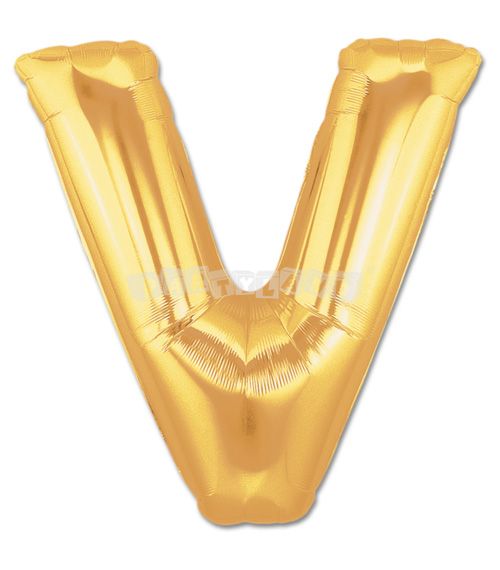 Fóliový balón pismeno V - Zlatý