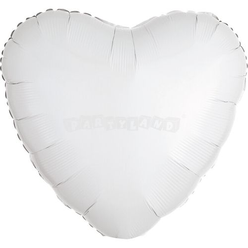 Fóliový balón srdce biele- 43cm