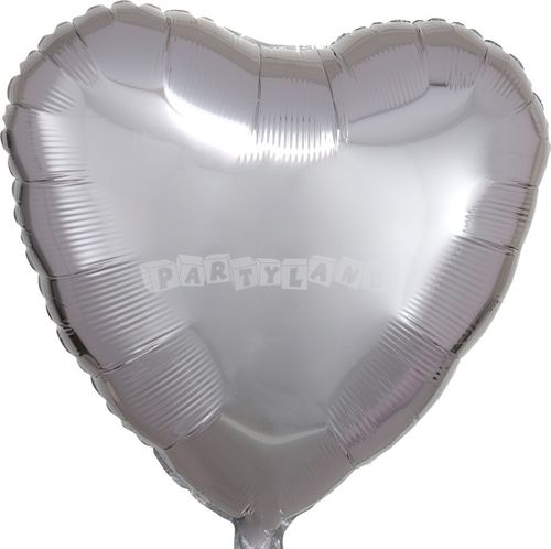 Saténový balón srdce strieborné 43cm