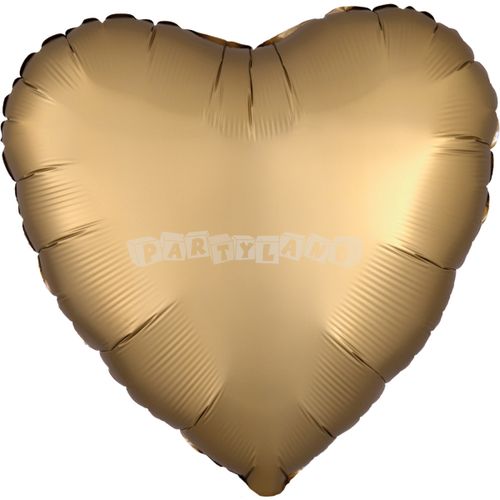 Fóliový balón srdce zlaté - 43cm