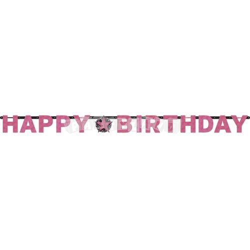 Girlanda Happy Birthday - ružová