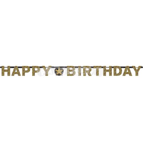 Girlandy Happy Birthday - zlatá