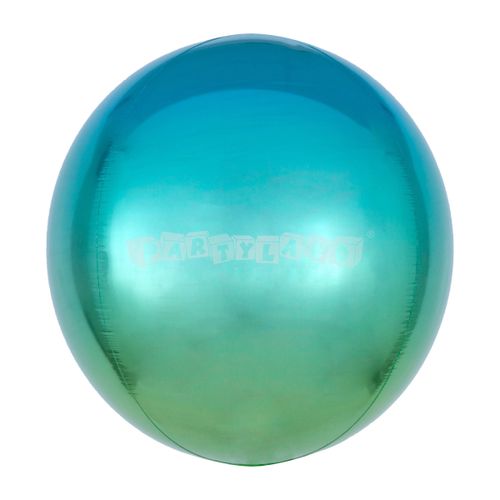 Guľatý balón Ombré - modro-zelený