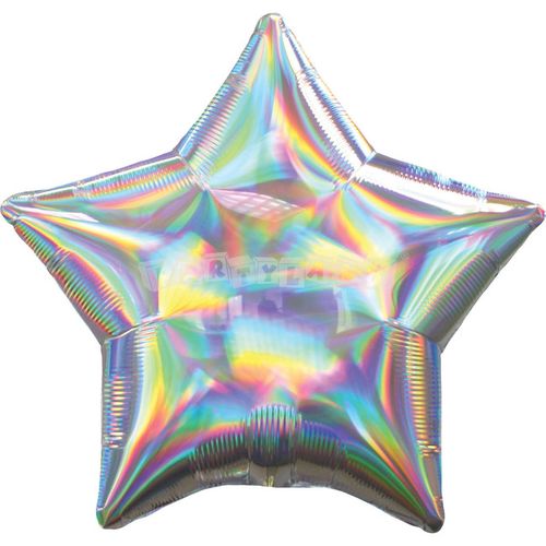 Hviezda strieborná 43 cm holografický fóliový balón
