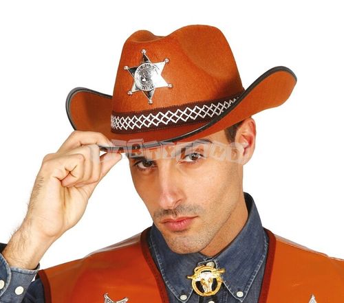 Klobúk šerif hnedý